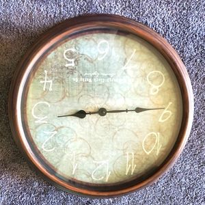 Clock Green and golden brown frame